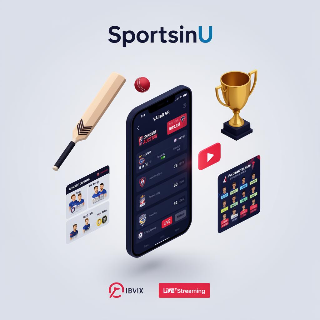 Tournaments, auctions & live scoring feature illustration
