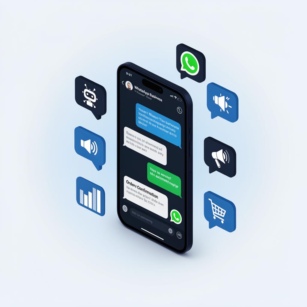 Automate chats, broadcasts & orders feature illustration